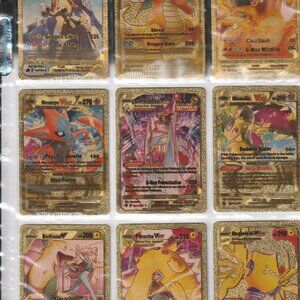 Pokemon Card Foil GOLD TCG GX Vmax GX CardS Charizard Vmax- toy LOT OF 9
